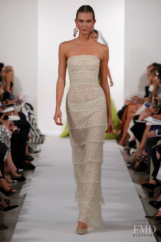 Karlie Kloss featured in  the Oscar de la Renta fashion show for Spring/Summer 2014