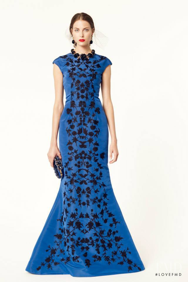 Meaghan Waller featured in  the Oscar de la Renta fashion show for Resort 2014