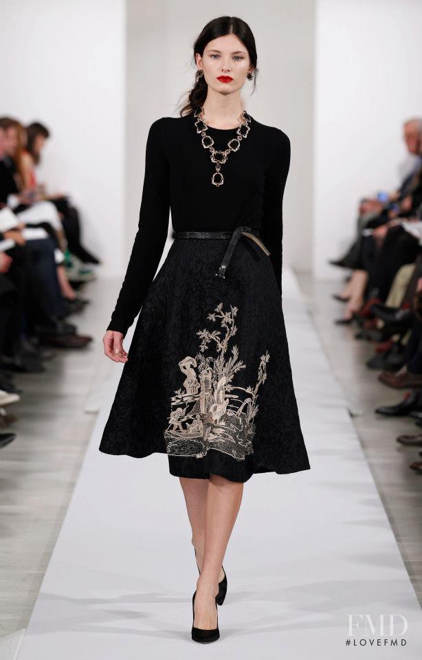 Ava Smith featured in  the Oscar de la Renta fashion show for Autumn/Winter 2013