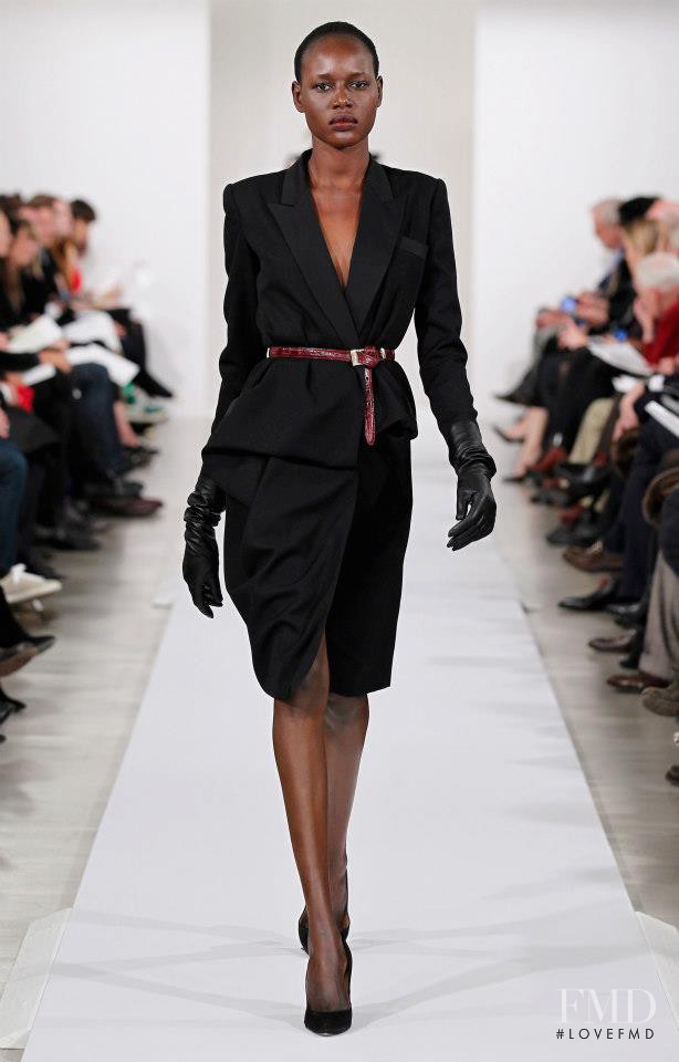 Ajak Deng featured in  the Oscar de la Renta fashion show for Autumn/Winter 2013