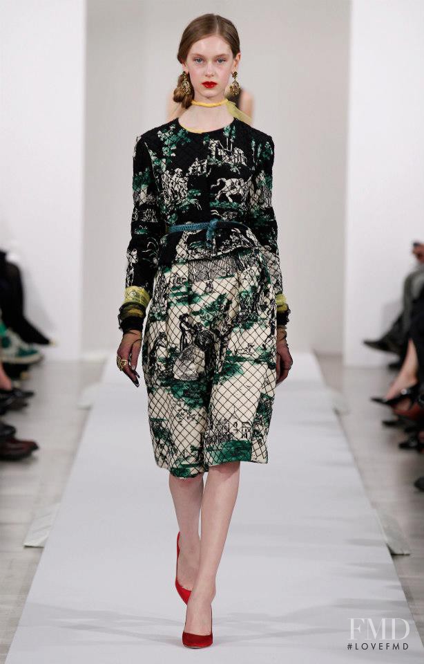 Jemma Baines featured in  the Oscar de la Renta fashion show for Autumn/Winter 2013