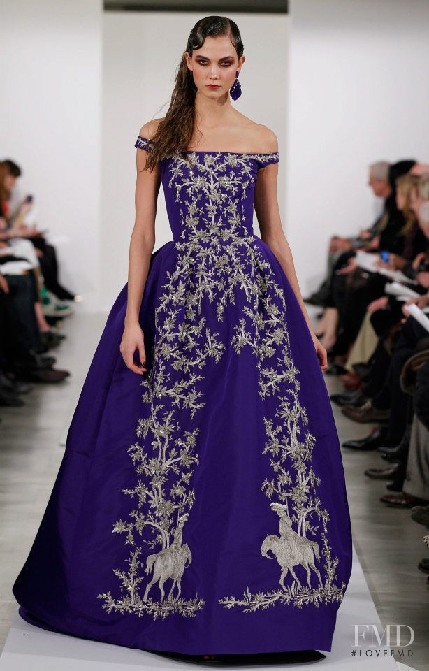 Karlie Kloss featured in  the Oscar de la Renta fashion show for Autumn/Winter 2013