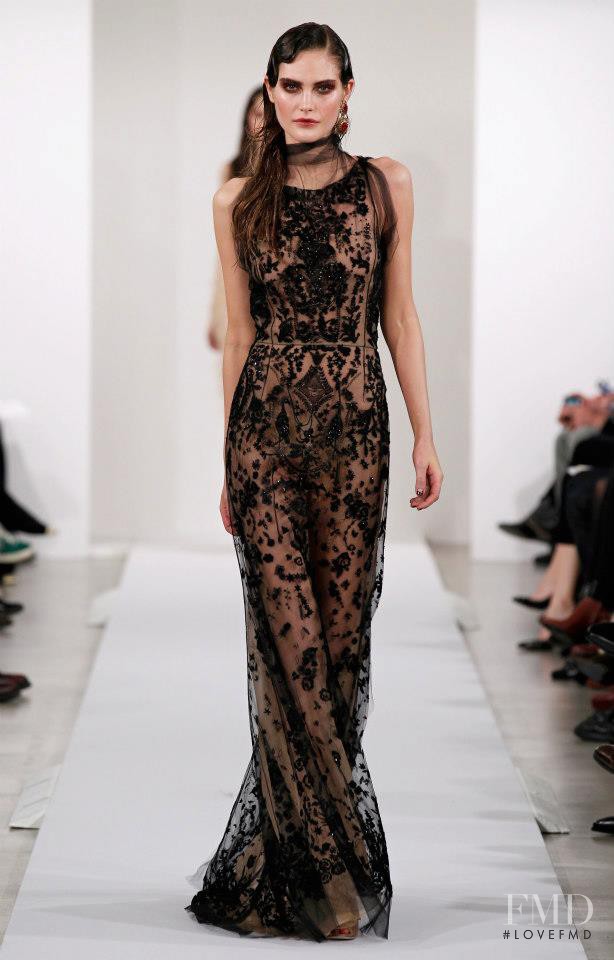 Catherine McNeil featured in  the Oscar de la Renta fashion show for Autumn/Winter 2013
