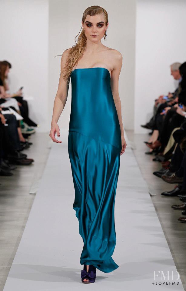 Jessica Stam featured in  the Oscar de la Renta fashion show for Autumn/Winter 2013