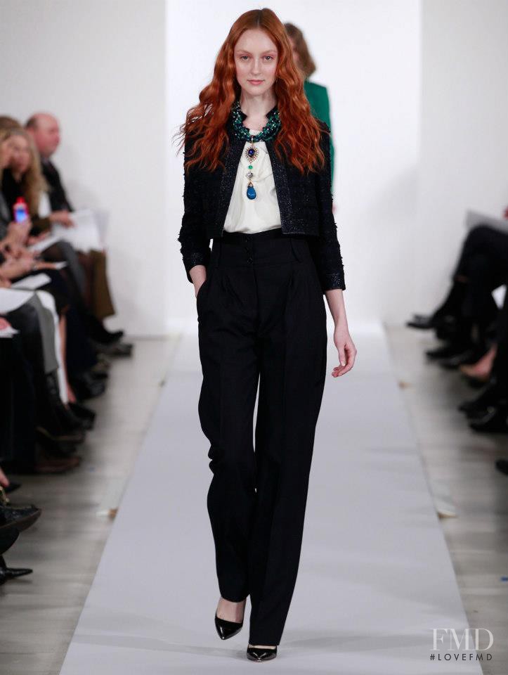 Frances Coombe featured in  the Oscar de la Renta fashion show for Pre-Fall 2013