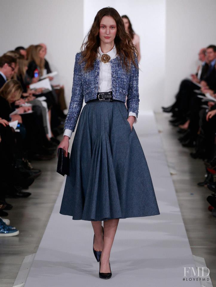 Franzi Mueller featured in  the Oscar de la Renta fashion show for Pre-Fall 2013