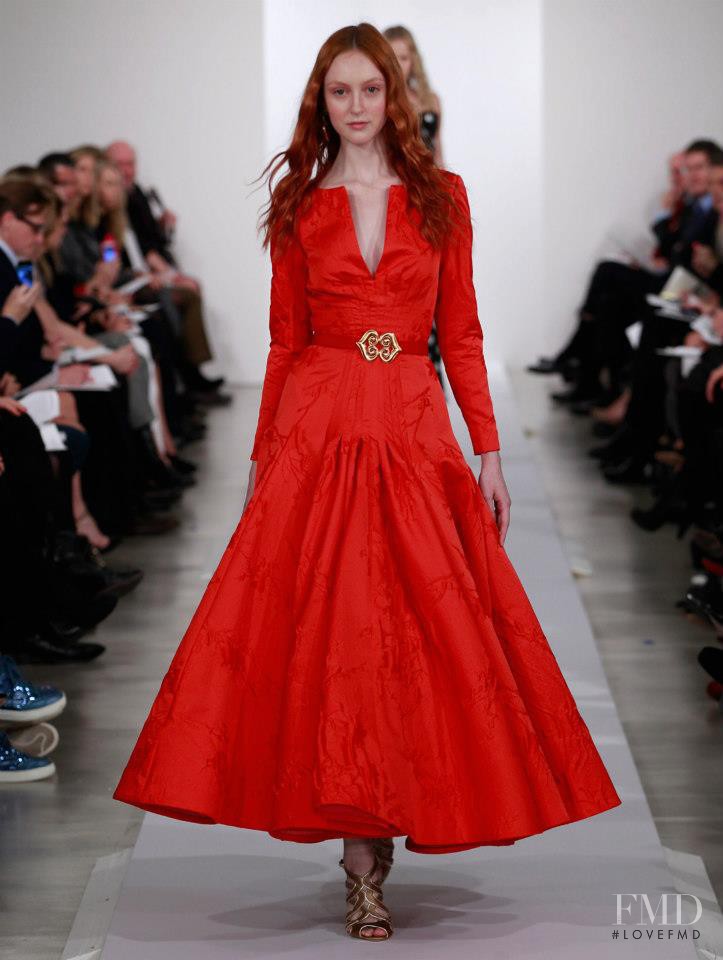Frances Coombe featured in  the Oscar de la Renta fashion show for Pre-Fall 2013