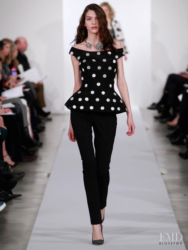 Kate Bogucharskaia featured in  the Oscar de la Renta fashion show for Pre-Fall 2013