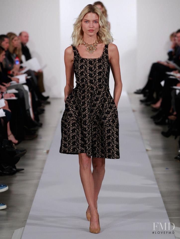 Martha Hunt featured in  the Oscar de la Renta fashion show for Pre-Fall 2013
