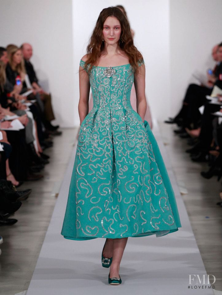 Franzi Mueller featured in  the Oscar de la Renta fashion show for Pre-Fall 2013