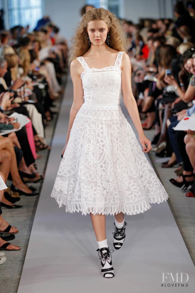 Lindsey Wixson featured in  the Oscar de la Renta fashion show for Spring 2012