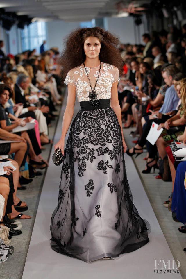 Lina Sandberg featured in  the Oscar de la Renta fashion show for Spring 2012