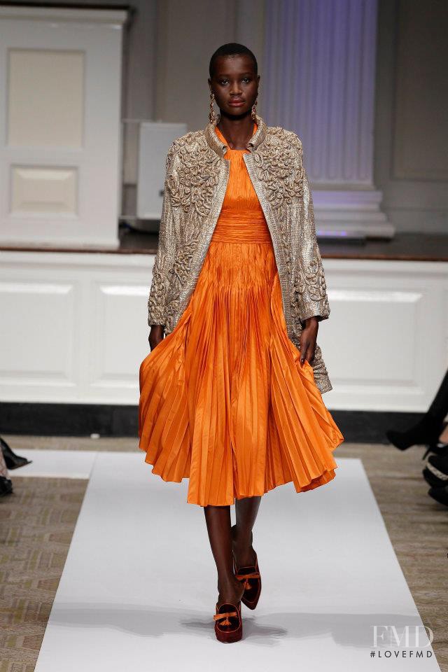 Ataui Deng featured in  the Oscar de la Renta fashion show for Pre-Fall 2012