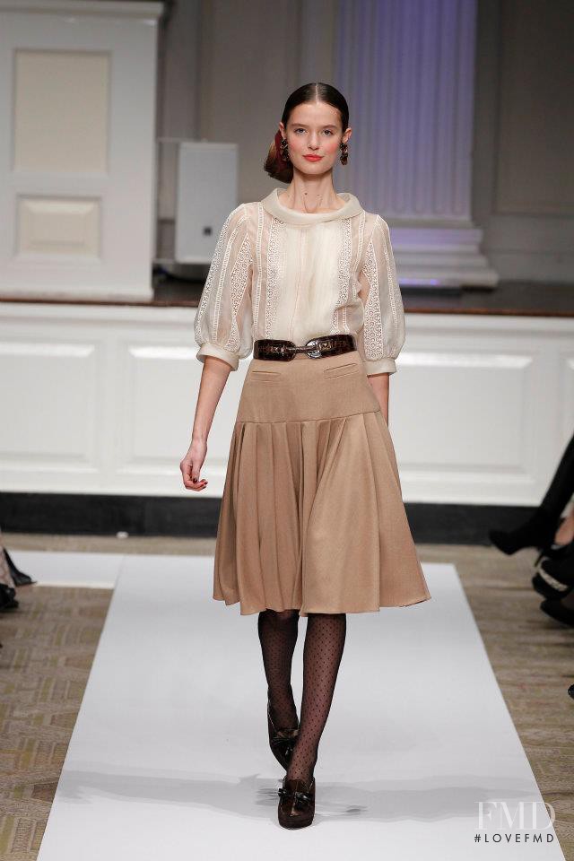 Katie Fogarty featured in  the Oscar de la Renta fashion show for Pre-Fall 2012