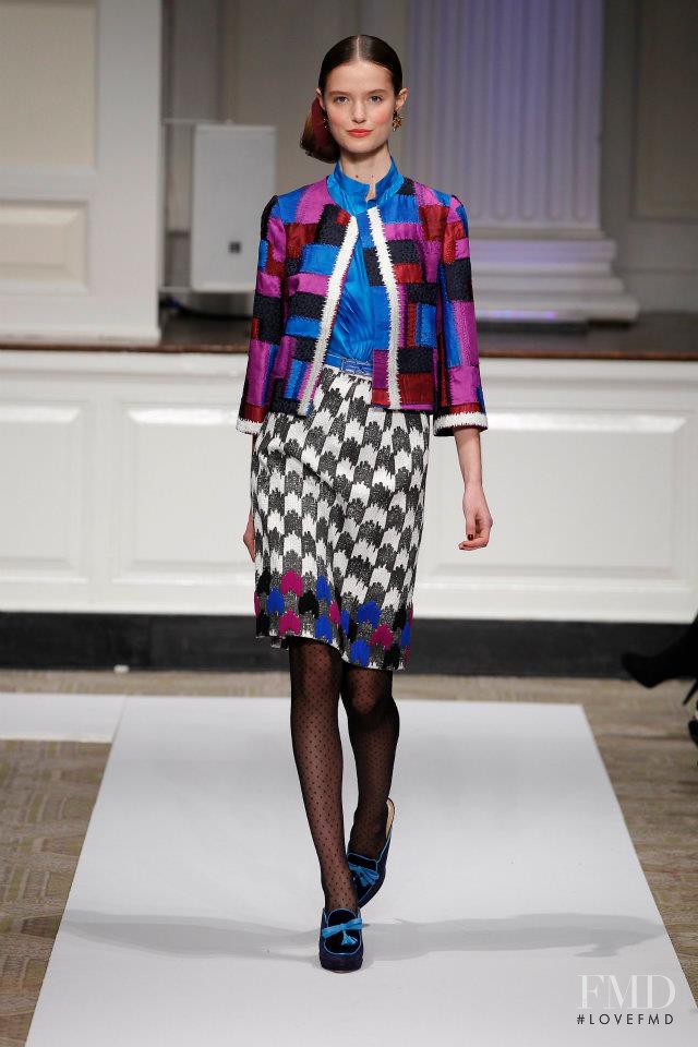 Katie Fogarty featured in  the Oscar de la Renta fashion show for Pre-Fall 2012