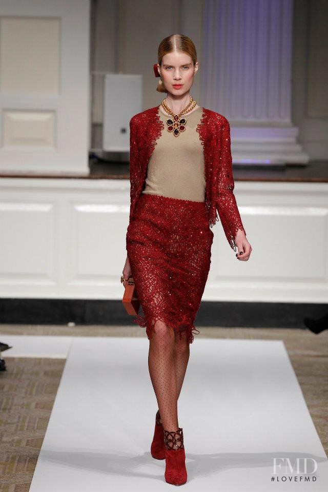 Elsa Sylvan featured in  the Oscar de la Renta fashion show for Pre-Fall 2012