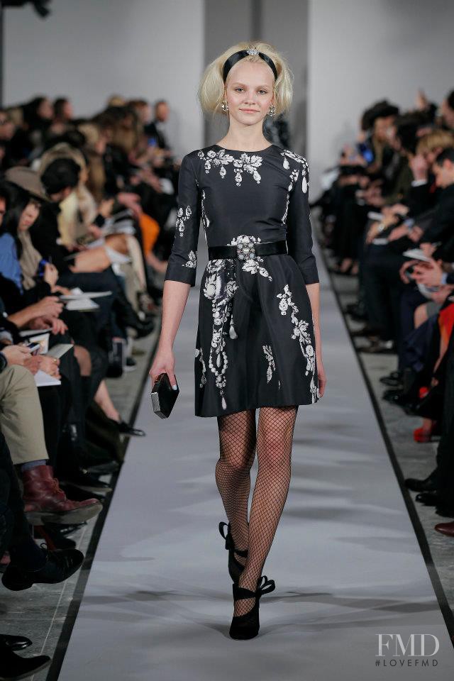 Ginta Lapina featured in  the Oscar de la Renta fashion show for Autumn/Winter 2012