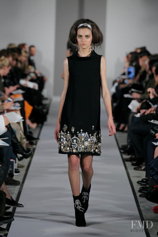 Magda Laguinge featured in  the Oscar de la Renta fashion show for Autumn/Winter 2012