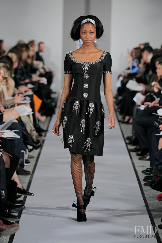 Nyasha Matonhodze featured in  the Oscar de la Renta fashion show for Autumn/Winter 2012