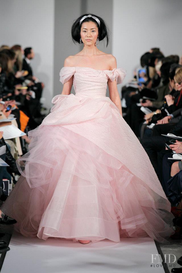 Liu Wen featured in  the Oscar de la Renta fashion show for Autumn/Winter 2012