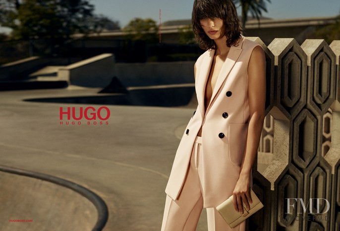 Mica Arganaraz featured in  the HUGO advertisement for Spring/Summer 2016