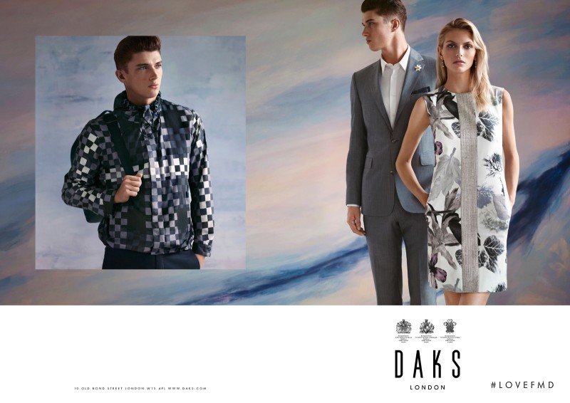 Karlina Caune featured in  the DAKS advertisement for Spring/Summer 2016