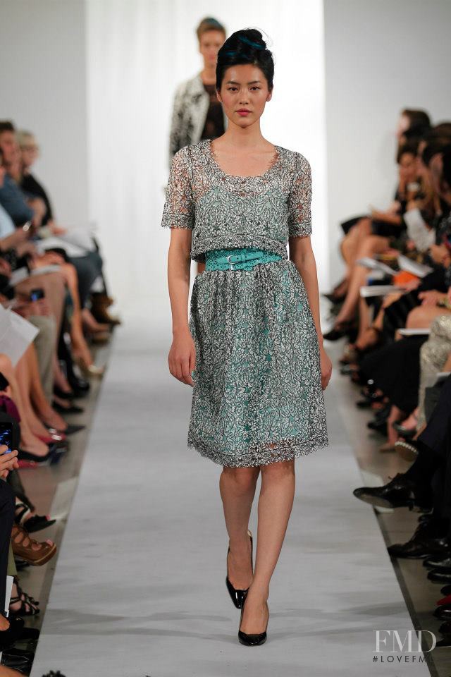 Liu Wen featured in  the Oscar de la Renta fashion show for Spring/Summer 2013