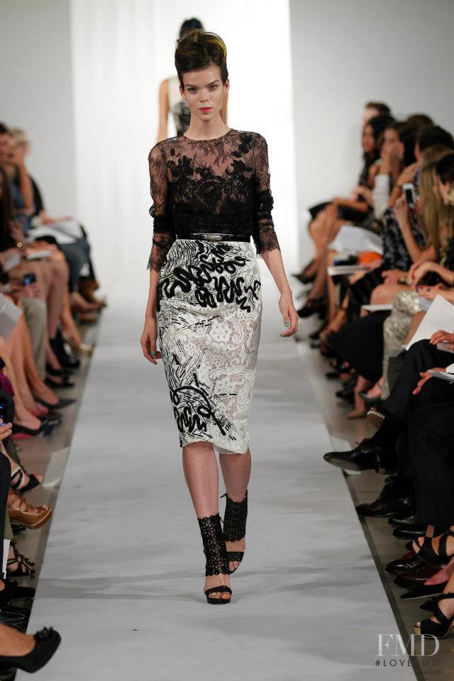 Meghan Collison featured in  the Oscar de la Renta fashion show for Spring/Summer 2013