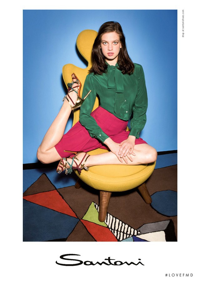 Lily McMenamy featured in  the Santoni advertisement for Spring/Summer 2016