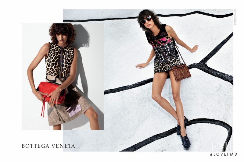 Mica Arganaraz featured in  the Bottega Veneta advertisement for Spring/Summer 2016