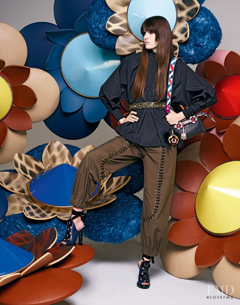 Vanessa Moody featured in  the Fendi advertisement for Spring/Summer 2016