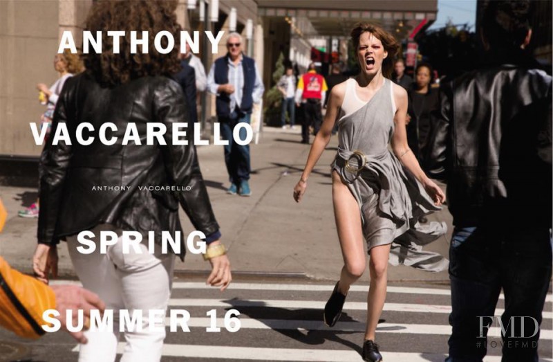 Freja Beha Erichsen featured in  the Anthony Vaccarello advertisement for Spring/Summer 2016