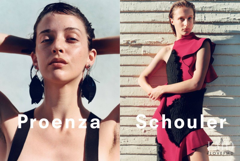 Olympia Campbell featured in  the Proenza Schouler advertisement for Spring/Summer 2016