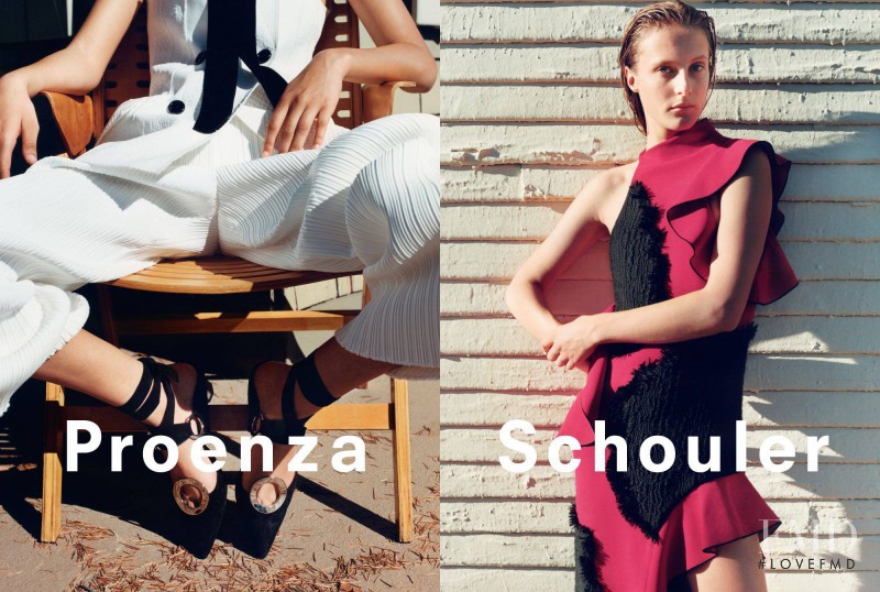 Olympia Campbell featured in  the Proenza Schouler advertisement for Spring/Summer 2016