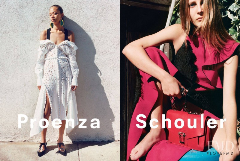 Olympia Campbell featured in  the Proenza Schouler advertisement for Spring/Summer 2016