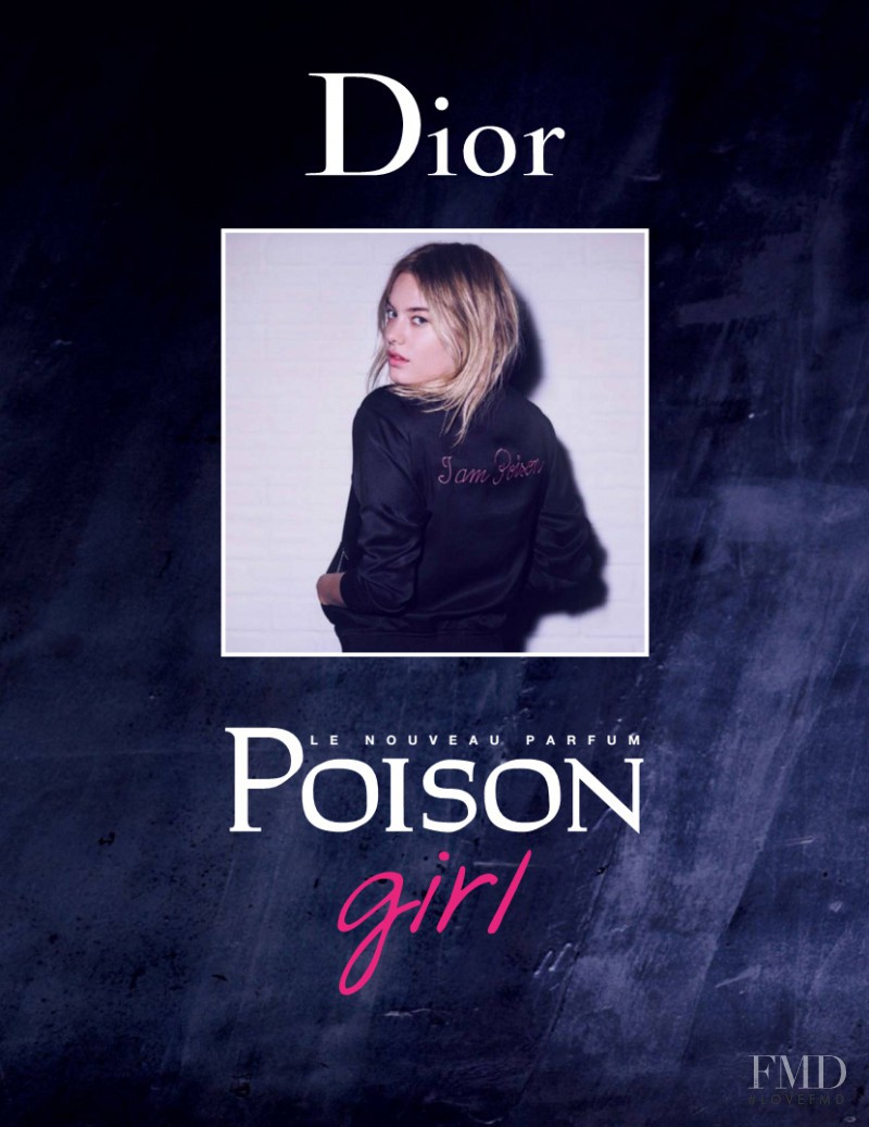 Camille Rowe featured in  the Christian Dior Parfums Poison Girl Fragrance  advertisement for Spring/Summer 2016