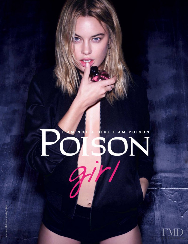 Camille Rowe featured in  the Christian Dior Parfums Poison Girl Fragrance  advertisement for Spring/Summer 2016