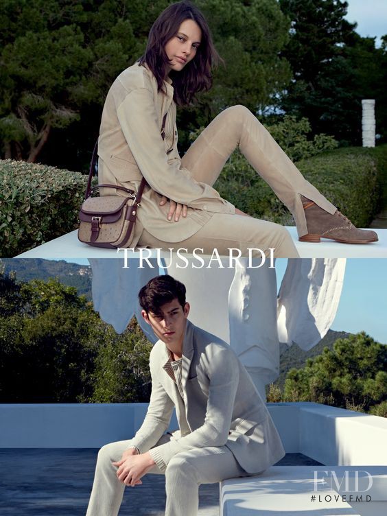 Amanda Murphy featured in  the Trussardi advertisement for Spring/Summer 2016