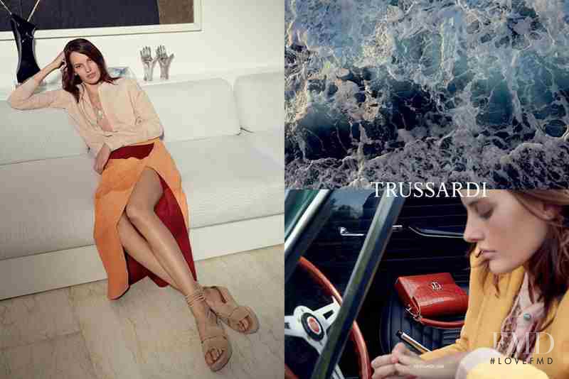 Amanda Murphy featured in  the Trussardi advertisement for Spring/Summer 2016