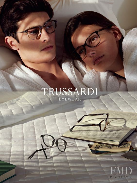 Amanda Murphy featured in  the Trussardi Eyewear advertisement for Spring/Summer 2016