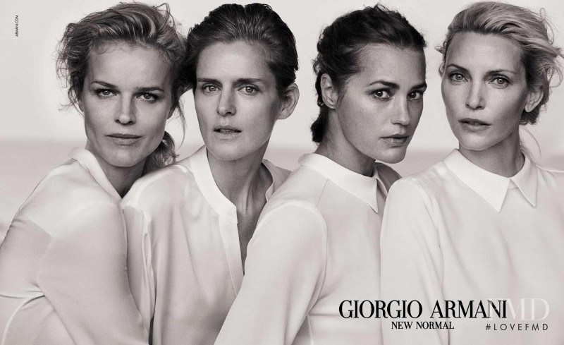 Eva Herzigova featured in  the Giorgio Armani New Normal advertisement for Spring/Summer 2016