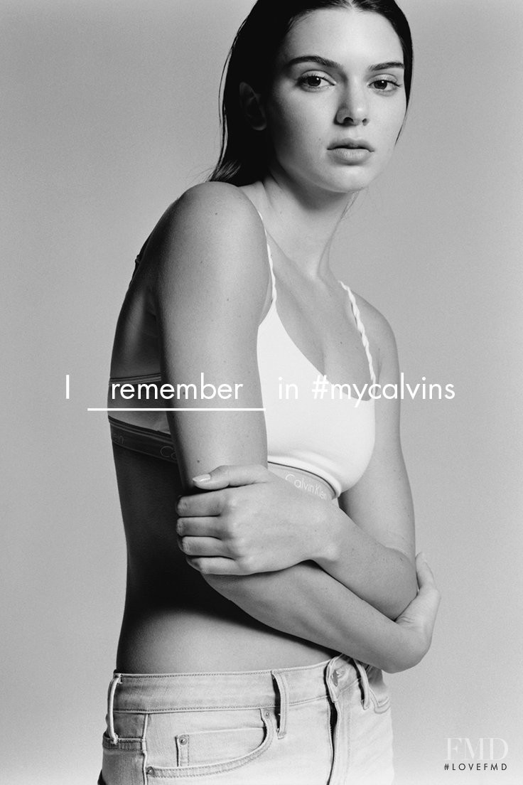 Kendall Jenner featured in  the Calvin Klein #MyCalvins Collection advertisement for Spring/Summer 2016