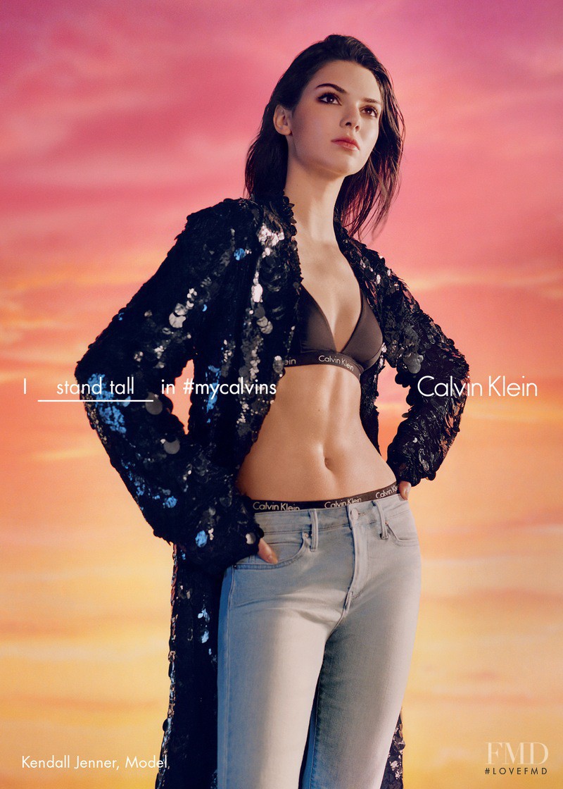 Kendall Jenner featured in  the Calvin Klein #MyCalvins Collection advertisement for Spring/Summer 2016