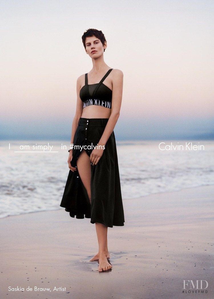 Saskia de Brauw featured in  the Calvin Klein #MyCalvins Collection advertisement for Spring/Summer 2016