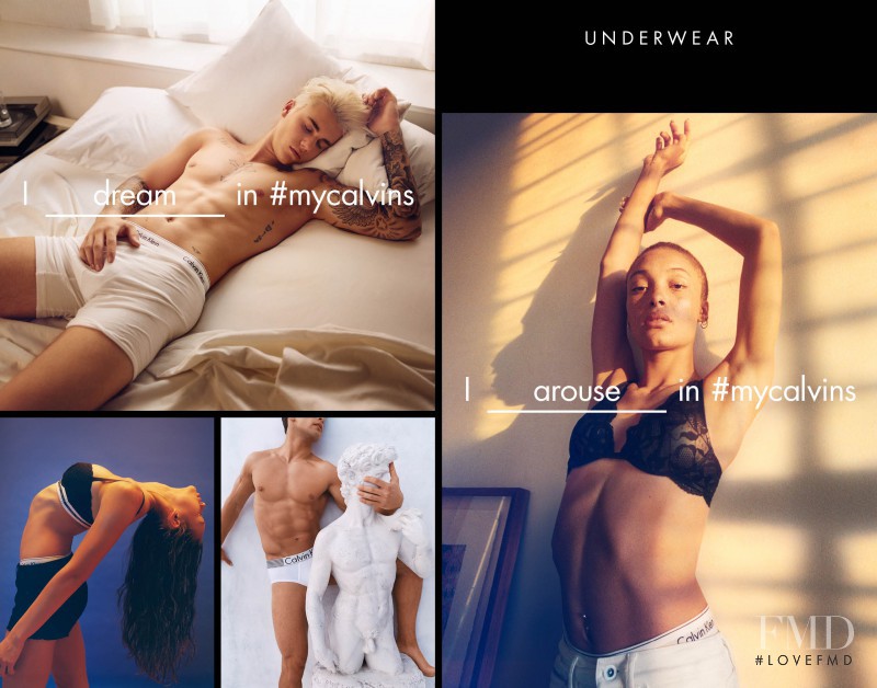 Adwoa Aboah featured in  the Calvin Klein #MyCalvins Collection advertisement for Spring/Summer 2016