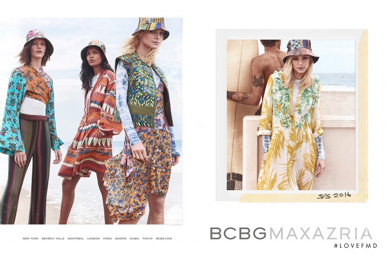 Jessica Stam featured in  the BCBG By Max Azria advertisement for Spring/Summer 2016