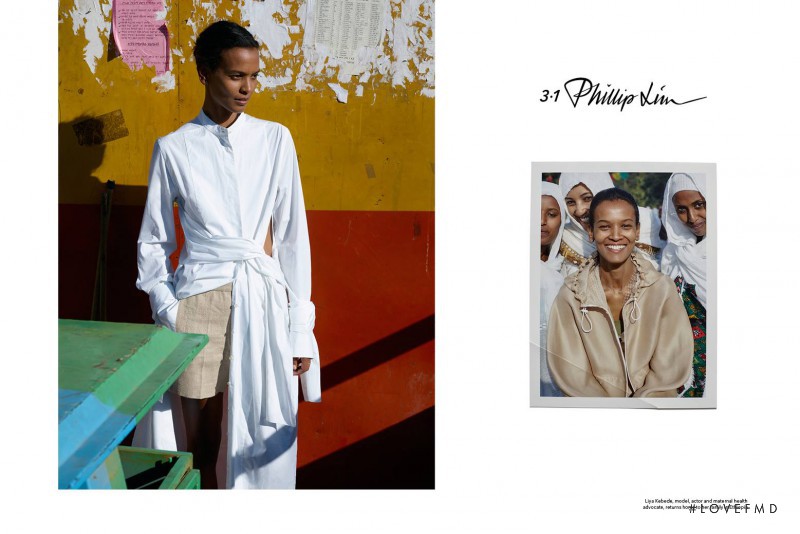 Liya Kebede featured in  the 3.1 Phillip Lim advertisement for Spring/Summer 2016