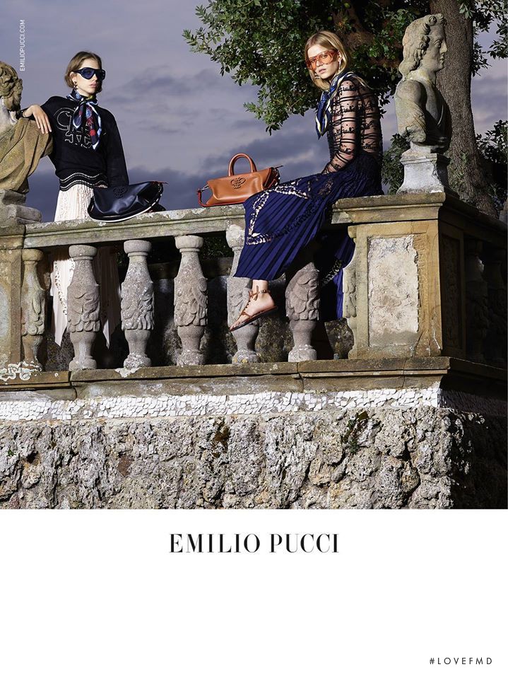 Kadri Vahersalu featured in  the Pucci advertisement for Spring/Summer 2016