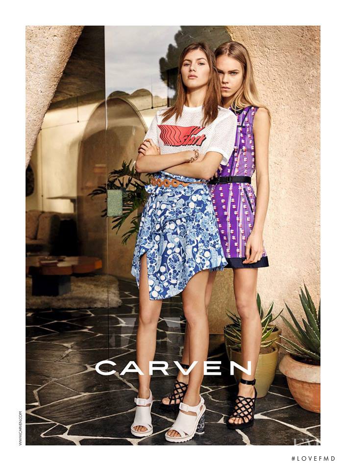 Line Brems featured in  the Carven advertisement for Spring/Summer 2016