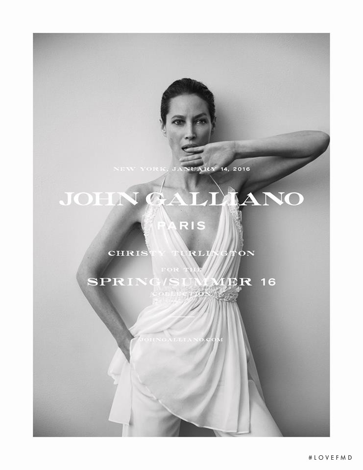 Christy Turlington featured in  the John Galliano advertisement for Spring/Summer 2016